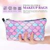 AOKWAWALIY Mermaid Makeup Bag Mermaid Fish scale Cosmetic Bag Zipper Pouch Large Toiletry Bag Travel Make Up Organizer Purse for Women 9.04X5.50X0.20in view 4
