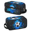 RIRIX Personalized Gift Travel Makeup Bag for Man Boy Girl Women, Custom Cosmetic Bag Shaving Bag Make Up Bag Organizer Toiletry Bag for Christmas Birthday Soccer Blue view 1