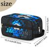 RIRIX Personalized Gift Travel Makeup Bag for Man Boy Girl Women, Custom Cosmetic Bag Shaving Bag Make Up Bag Organizer Toiletry Bag for Christmas Birthday Soccer Blue view 3