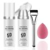 2PCS Color Changing Liquid Foundation Makeup,Flawless Full Coverage Foundation with Makeup Brush and Sponge,Non-greasy Long Lasting Moisturizing SPF50 PA+++ Face Sunscreen for WomenA) view 1