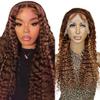 13x4 Lace Front Wigs Human Hair Pre Bleached Knot HD Lace Front Pre Plucked, Brazilian Virgin Human Hair Wigs - 13x4 human hair wig HD lace Wig CRIMP DEEP (Honey Blond - P4/27, 18) - CATCH view 1