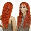 13x4 hd lace front wigs human hair, bye bye knots HD lace wig Pre Bleached Pre Plucked, Orange Brazilian Virgin Human Hair Ginger Wig 13x4 HD lace front wigs CRIMP DEEP Red Copper 350 26 inch - CATCH view 2