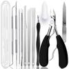 Ingrown Toenail File and Lifters Set(10pcs), Professional Pedicure Tool Toenail Grooming Kit, Ingrown Toenail Treatment Pedicure Kit, Under Nail Cleaner Tools (10PCS) view 1
