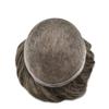 Hair Wonders Toupee For Men Real Human Hair System For Men Full Swiss Lace Mens Toupee Lace Hair Piece For Men Hair System Bleached Knots 7x9 120% Medium light density #430 4# MEDIUM BROWN+30% GREY view 4