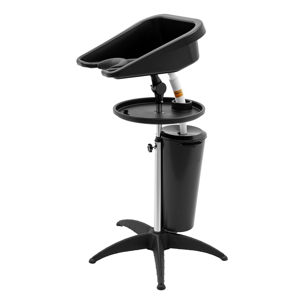 Tapischion Portable Plastic Shampoo Basin with 2.64gal Water Bucket, Hair Salon Portable Treatment Bowl Shampoo Sink Backwash Hair Basin with Tray, Height and Angle Adjustable