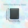 Benepoint Oil Blotting Sheets for Face, 100Pcs Face Blotting Sheets for Oily Skin with Mirror & Makeup Puff, Natural Bamboo Charcoal Oil Control Film with little Storage Box (Black) view 2