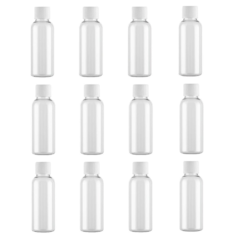12PCS 30ml/1oz Refillable Cosmetic Packing Bottle with Screw-Top Travel Size Lotion Dispenser Cleanser Shower Gel Emulsion Lotion Liquid Sample Storage Container