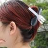 Knife and Fork Acetate Hair Claw, Personalized Hair Clip for Women Gift, Black and Translucent view 3