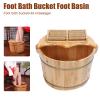 DEIGEHJRE Wood Foot Soaking Tub, Foot Bath Basin Massage Barrel Feet Relax Spa Bucket Kit, Pedicure Bowl Plus Cover Plate for Relaxing Foot, Pedicure Barrel for Foot Bath, Soak, Spa, Sauna view 3