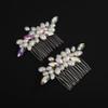BERYUAN AB Rhinestone Pearls Wedding Hair Comb Pearls Bridal Wedding Headpiece Dainty Pearls Hair Comb Pearls Hair Side Comb Crystal Wedding Comb for Women Girls(2pcs) (ab) view 2