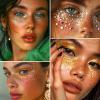 Vodolo Glitter Freckles Face Tattoo,6PCS Festival Rave Accessories for Women,Gold Silver Face Waterproof Sparkles Freckles Half Magic Makeup Jewels Stickers (6PCS) view 4
