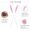 Mekupeu 50 pcs Glitter Disposable Mascara Brushes Crystal Silicone Eyelash Brushes Mascara Wands Applicator Eyelash Extensions Makeup Tools Eyebrow Brush (All pink) view 3