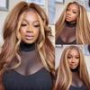 Highlight Wig 180% Density Kinky Straight 360 Full Lace Frontal Wig For Women 4/27 Blonde Color HD Lace Front Wigs Pre Plucked Glueless Yaki Straight Wig Human Hair Bleached Konts 20Inch view 2