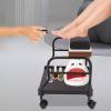 DCEHKR Portable Trolley Cart for Foot Rest, Pedicure Chair for Nail Tech, Pedicure Foot Rest Cart with Wheels, Beauty Salon Nail Trolley Cart for Foot Rest, Portable Manicure Table (Coffee) view 2