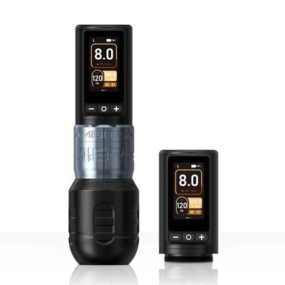 Ambition Soldier 270 Wireless Tattoo Machine, 270 g.cm Torque Brushless Motor Cordless Tattoo Gun, Rotary Tattoo Cartridge Pen with Dual 2400mAh Touchscreen Battery Supply for Artists