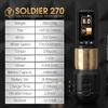 Ambition Soldier 270 Wireless Tattoo Machine, 270 g.cm Torque Brushless Motor Cordless Tattoo Gun, Rotary Tattoo Cartridge Pen with Dual 2400mAh Touchscreen Battery Supply for Artists view 2
