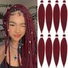 Burgundy Braiding Hair Pre Stretched 30 Inches Wine Red EZ Braiding Hair Yaki Texture 8 Packs/Lot Braid Hot Water Setting Professional Synthetic Braiding Hair Extensions (8pcs,30",#900) view 1
