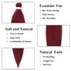 Burgundy Braiding Hair Pre Stretched 30 Inches Wine Red EZ Braiding Hair Yaki Texture 8 Packs/Lot Braid Hot Water Setting Professional Synthetic Braiding Hair Extensions (8pcs,30",#900) view 4