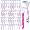 Leriton 72 Count Women's Disposable Razors Blades Bulk 3 Blade Razors for Women Disposable Head Razor Sensitive Skin Razor Comfortable Shave for Bathing Hotel Travel view 1