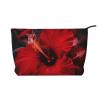 VTCTOASY Makeup Bag for Women Red Hibiscus Flowers Cosmetic Bag Large Capacity Portable Makeup Organizer Bags Corduroy Travel Toiletry Bag Cute Aesthetic Zipper Makeup Pouch view 1