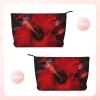 VTCTOASY Makeup Bag for Women Red Hibiscus Flowers Cosmetic Bag Large Capacity Portable Makeup Organizer Bags Corduroy Travel Toiletry Bag Cute Aesthetic Zipper Makeup Pouch view 2