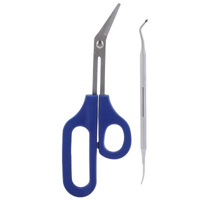 Horoper Handled Toenail Scissors Toenail File Kit Stainless Steel Nail Clipperong Handle and Angled Blades with Ingrown Toenail File for Thick Nails