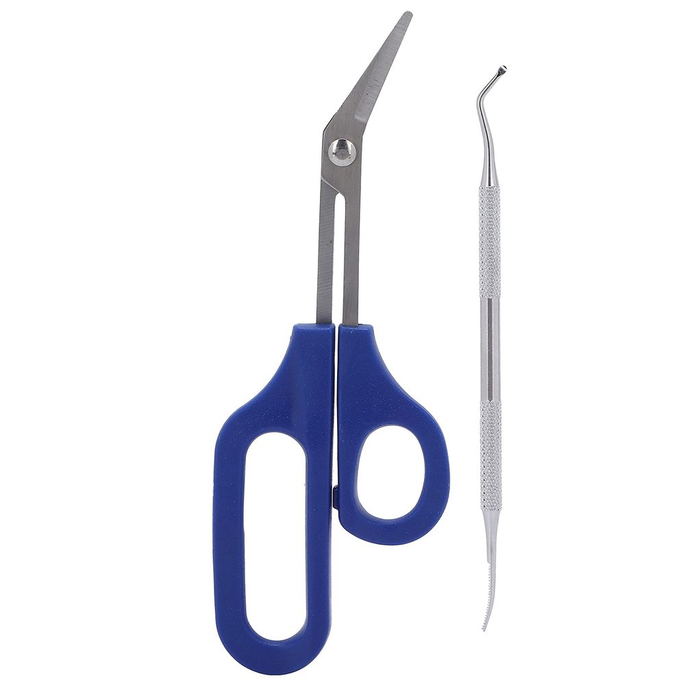Horoper Handled Toenail Scissors Toenail File Kit Stainless Steel Nail Clipperong Handle and Angled Blades with Ingrown Toenail File for Thick Nails
