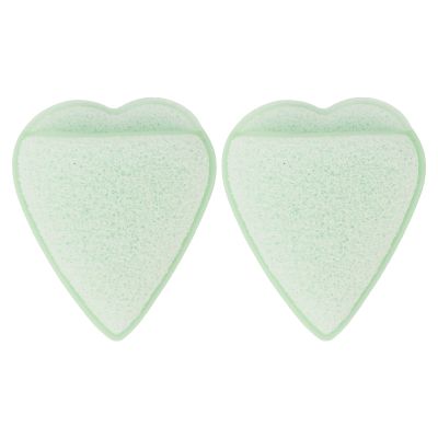 BTSEURY Facial Sponges, 2pcs Reusable Face Sponges for Cleansing, Heart Shaped Facial Sponge, Women Home Soft Exfoliating Makeup Removal Face Cleansing Sponge