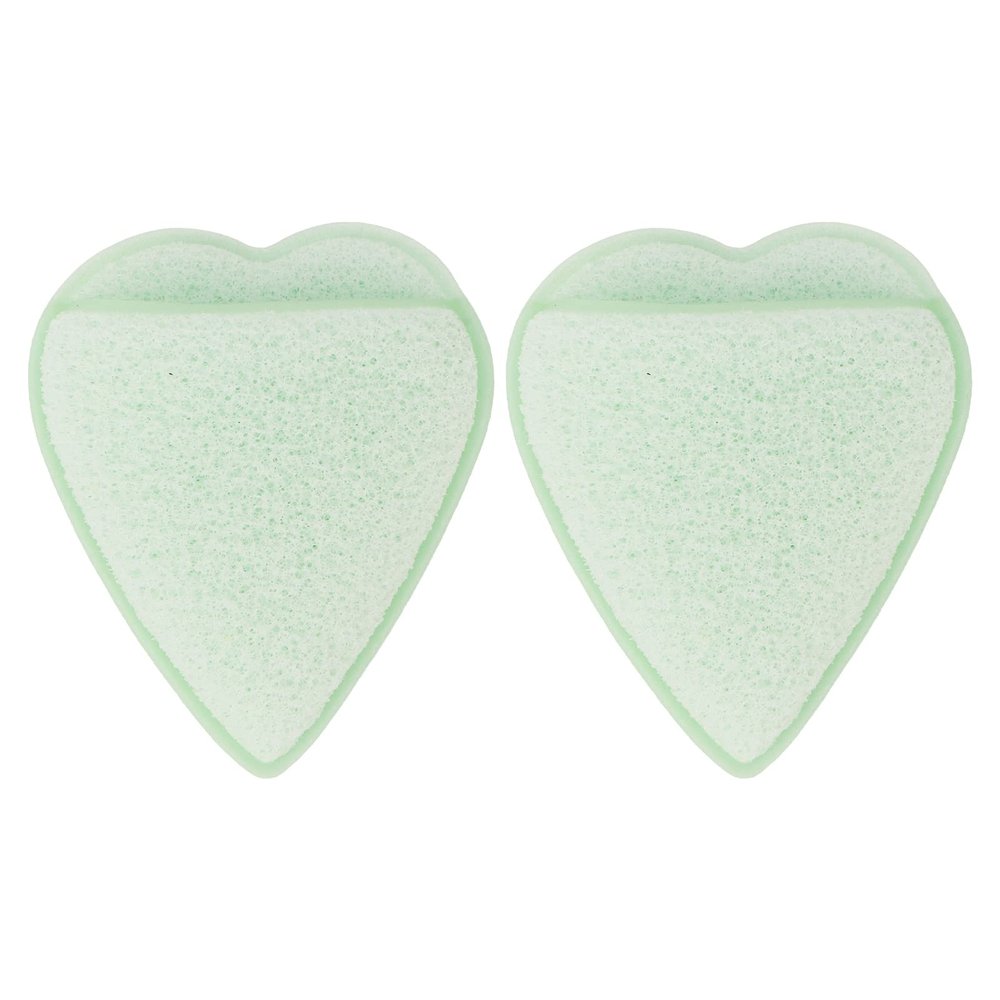 BTSEURY Facial Sponges, 2pcs Reusable Face Sponges for Cleansing, Heart Shaped Facial Sponge, Women Home Soft Exfoliating Makeup Removal Face Cleansing Sponge
