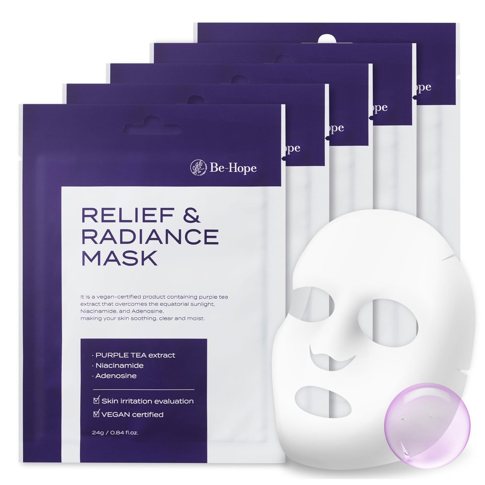 Be-Hope Vegan Luxury Mask Collection  Radiance & Pore Lifting Variants  Hydrating, Firming & Vegan Skincare Formula (Relief Radiance)