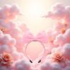 1Pc Sweet Pink Halloween Bow Headband Bowknot Hair Hoops Bands Headpiece Hairband for Women and Grils,Women Christmas Birthday Party Decorations Accessories Easy to Wear,Headbands Hair Accessories view 2