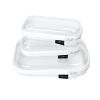 3 Pack Clear Hard Shell Zipper Case - Clear Waterproof Cosmetic Bag with Zipper, Kid's Toy Storage Organizer Bins, Charging Cables, creative journaling, painting brushes, Threads,Sketch Supplies view 1