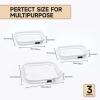 3 Pack Clear Hard Shell Zipper Case - Clear Waterproof Cosmetic Bag with Zipper, Kid's Toy Storage Organizer Bins, Charging Cables, creative journaling, painting brushes, Threads,Sketch Supplies view 2