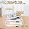 3 Pack Clear Hard Shell Zipper Case - Clear Waterproof Cosmetic Bag with Zipper, Kid's Toy Storage Organizer Bins, Charging Cables, creative journaling, painting brushes, Threads,Sketch Supplies view 3