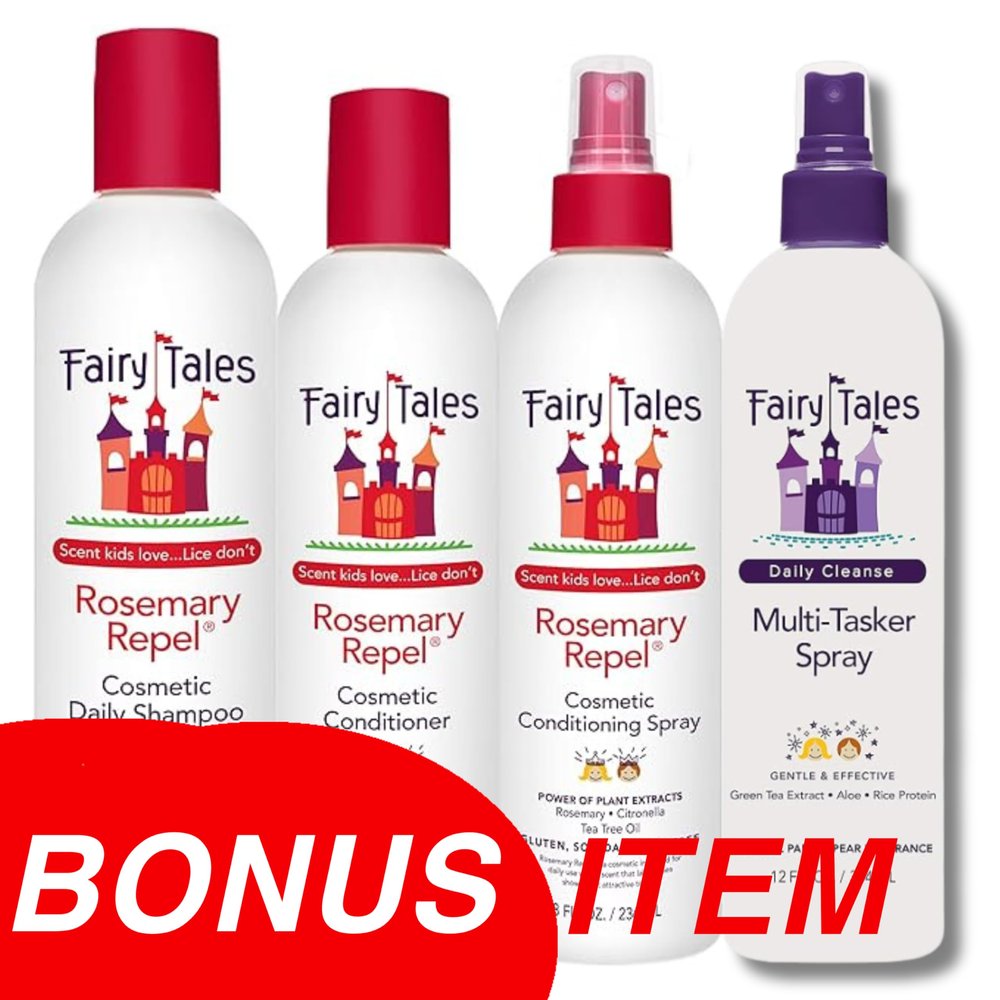 Fairy Tales Rosemary Repel Shampoo 12oz, Conditioner 8oz, & Conditioning Spray 8oz and Daily Cleanse Multitasker 12oz