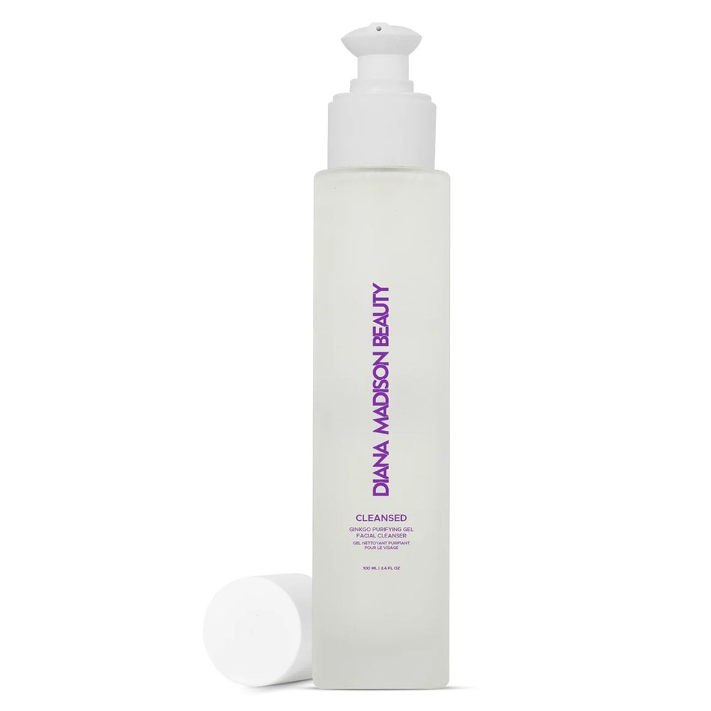 Cleansed Ginkgo Purifying Gel Facial Cleanser Makeup Remover & Hydrating Cleanser for All Skin Types Enriched with Ginkgo Biloba, Buckwheat & Lavender Gentle, Anti-Aging Formula, 100ml