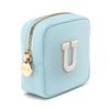 Embla Preppy Makeup Bag Travel Cosmetic Pouch, Cute Make up Case with Personalized Initial, Girls Zipper Pouch Purse Cosmetics Organizer Tote, Waterproof Travel Skincare Makeup Bag, Sky (Letter U) view 1