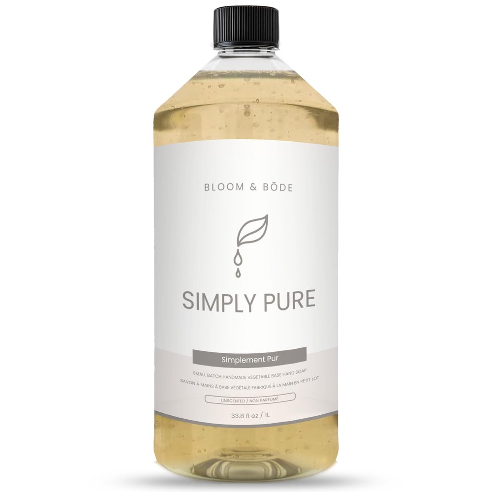 Luxury Liquid Hand Soap - Unscented Hand Wash - Gentle Hand Soap with Moisturizing Aloe Vera & Glycerin - Handsoap for Bathroom & Kitchen, Simply Pure Scent (Unscented), 33.8 fl. oz / 1L.