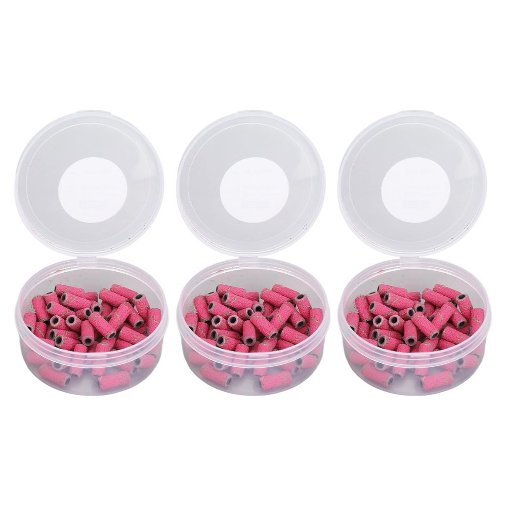 150Pcs Sanding Bands for Nail Drill, Professional Sanding Bit Nails, Nail Sanding Bands, 4 Color Coarse Fine Grit Sand Set, 80#150#240 for Remove Acrylic Nails Gel, Cuticle Dead (Rose Red)