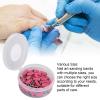 150Pcs Sanding Bands for Nail Drill, Professional Sanding Bit Nails, Nail Sanding Bands, 4 Color Coarse Fine Grit Sand Set, 80#150#240 for Remove Acrylic Nails Gel, Cuticle Dead (Rose Red) view 3