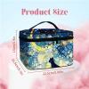 BWEGRHE Large Capacity Makeup Bag with Brush Slot, Glass Cat Moon Travel Portable Cosmetic Bag with Handle and Zipper, Women's Toiletry Storage Pouch Washable Waterproof Makeup Organizer Bag view 2