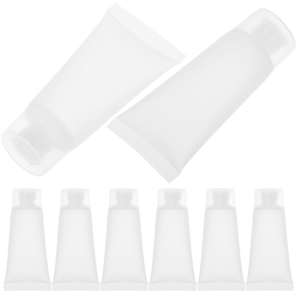 NOLITOY 50pcs Travel Cream Tubes Refillable Empty Lotion Squeeze Containers for Shampoo Toothpaste More Leakproof Screw Cap Each for Toiletries and Projects