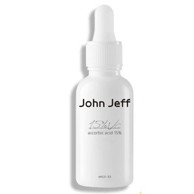 1PC John Jeff Vitamin C VC Serum Soothing Relieving Redness Dullness Yellowness Balancing Facial Serum Essence, Firming Skin Serum Ampoule (15% VC for Pro)