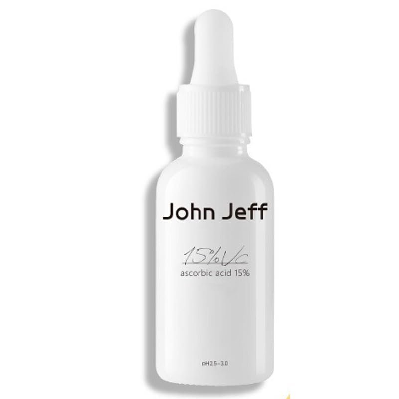 1PC John Jeff Vitamin C VC Serum Soothing Relieving Redness Dullness Yellowness Balancing Facial Serum Essence, Firming Skin Serum Ampoule (15% VC for Pro)