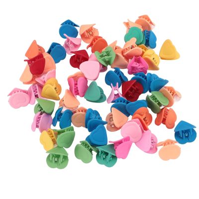 100pcs Mini Heart Claw Clips Cute Hairpin Hair Accessories for Girls Children Colorful Hair Clamps