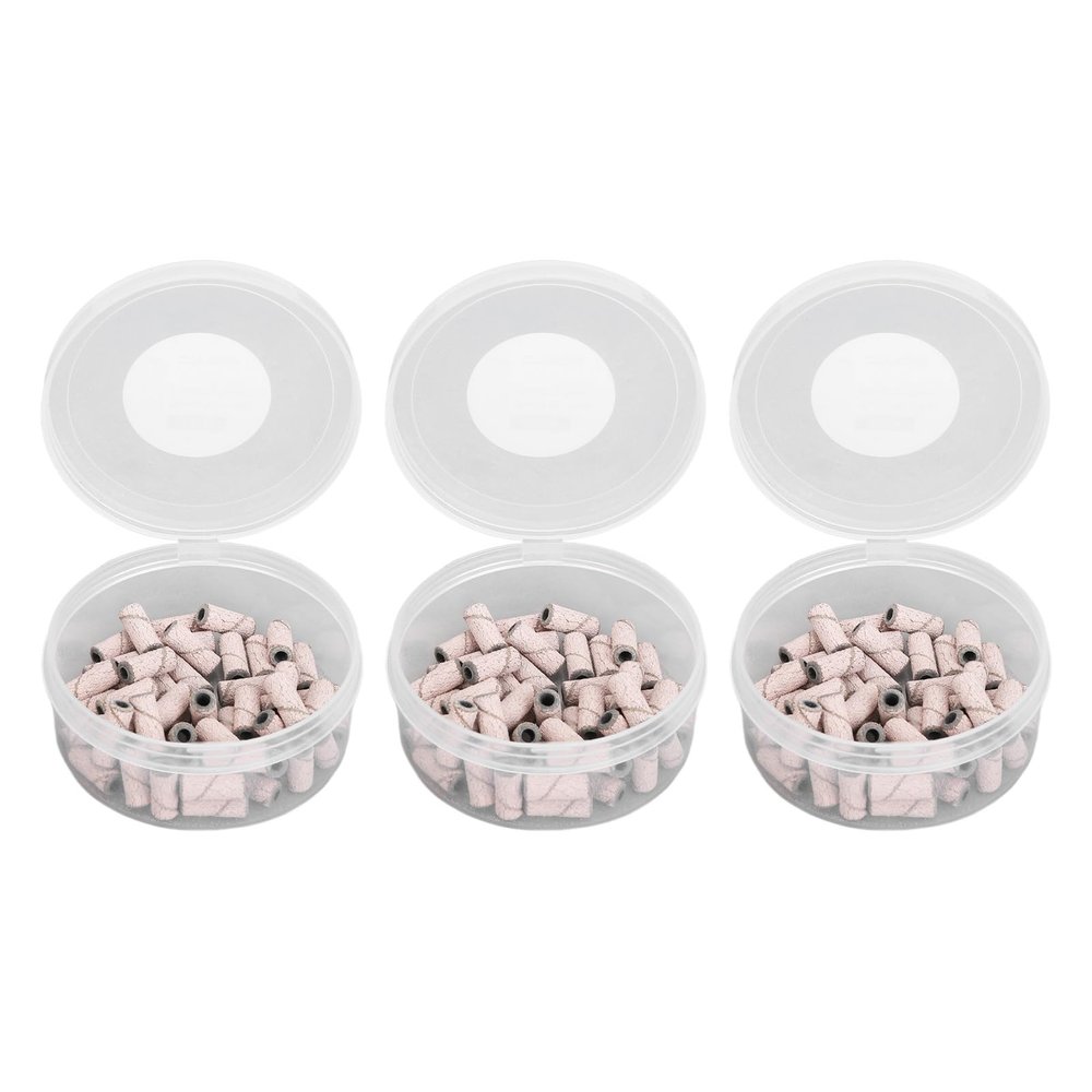 150Pcs Sanding Bands for Nail Drill, Professional Sanding Bit Nails, Nail Sanding Bands, 4 Color Coarse Fine Grit Sand Set, 80#150#240 for Remove Acrylic Nails Gel, Cuticle Dead (Pink)
