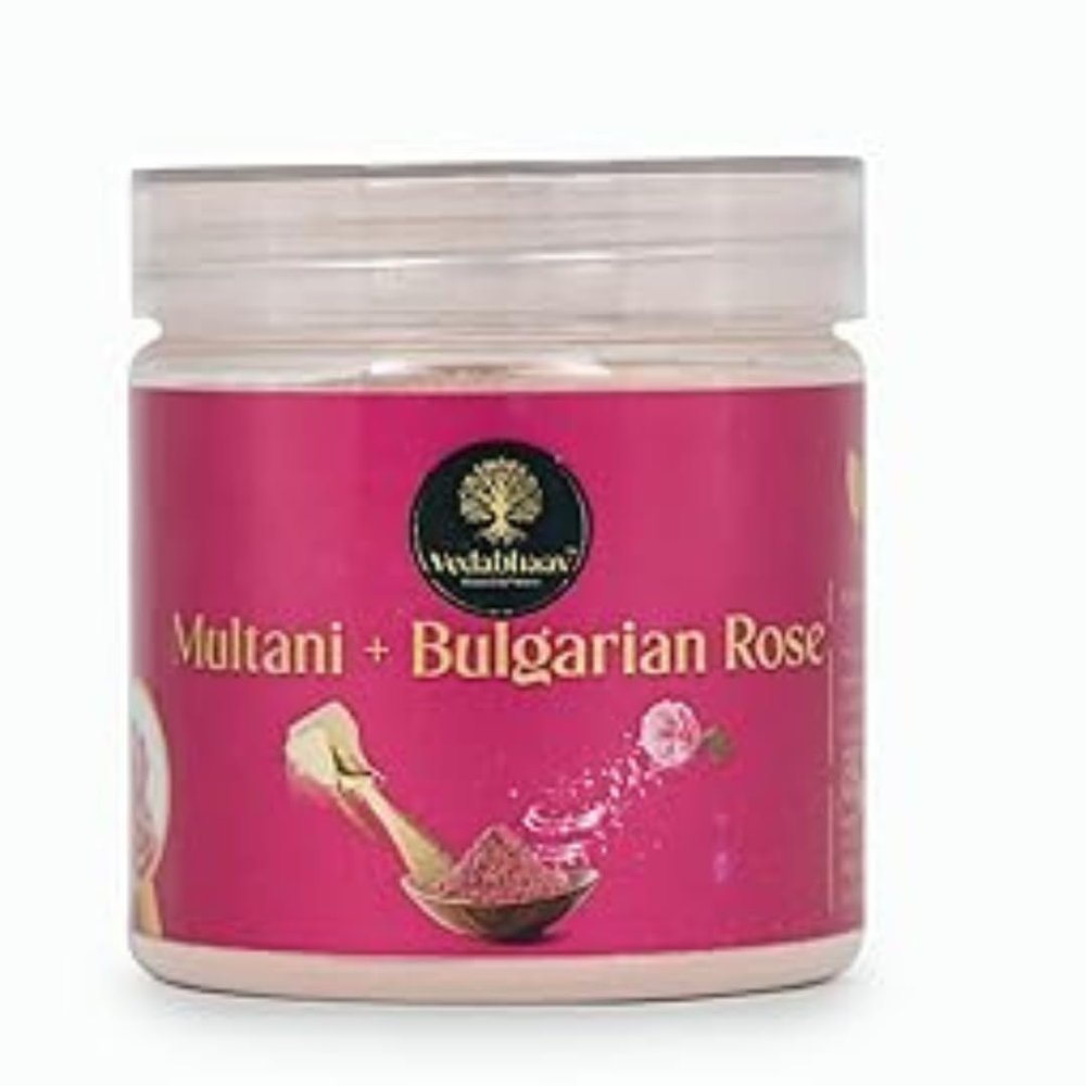 7.05oz /200g Multani mitti with Rose Powder: Natural Radiance Booster for Glowing Skin | Fullers Earth Powder |Bentonite Clay