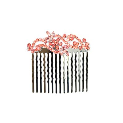 Faship Gorgeous Coral Crystal Floral Hair Comb