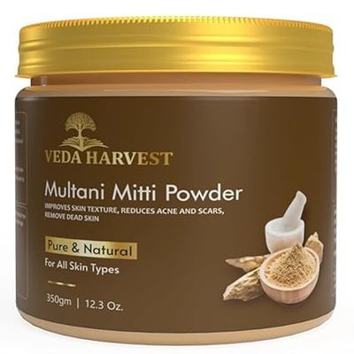 12.3oz / 350g Natural Multani mitti Powder for Exfoliating, Soothing, Nourishing, Smoothening Face, Skin and Hair Fuller's Earth, Bentonite Clay