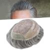 Hair Wonders Hair Toupee For Men Hairpiece Breathable Fine Mono Men Toupee Virgin Human Hair Piece For Men Hair Replacement System Hair Prosthesis 8X10#1B50#1B Off Black+50% Grey 120% Density view 1
